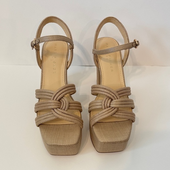 MARC FISHER Cairo Ankle Strap Platform Knotted Heels - Picture 1 of 6